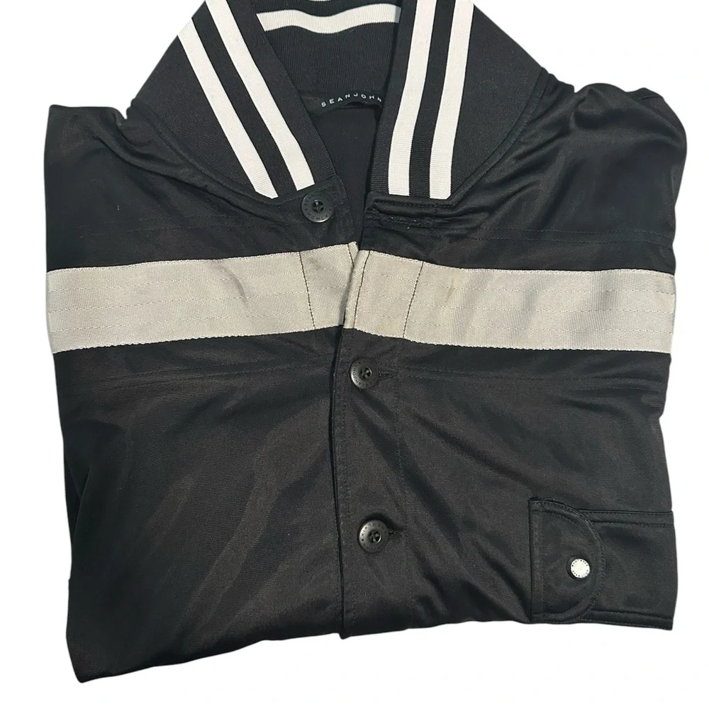 Sean John Vintage Y2K‎ Varsity Jacket Black & Grey sz XL